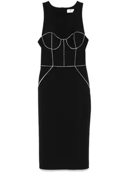 Elisabetta Franchi платье миди с контрастным кантом, нейтральный