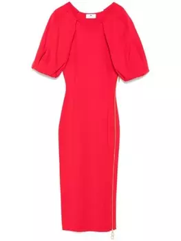 Elisabetta Franchi платье миди с молниями, красный