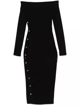 Elisabetta Franchi платье миди с открытыми плечами, черный
