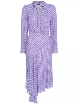 Elisabetta Franchi платье миди со складками, фиолетовый