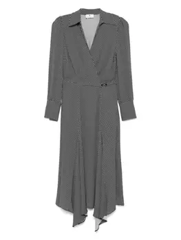 Elisabetta Franchi платье миди в горох, черный