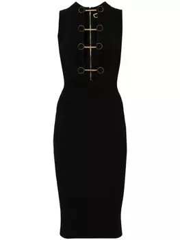 Elisabetta Franchi платье миди в рубчик, черный