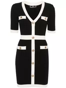 Elisabetta Franchi платье мини с монограммой, черный