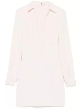 Elisabetta Franchi платье мини с вышитым логотипом, нейтральный цвет