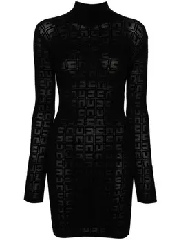 Elisabetta Franchi платье мини с жаккардовым логотипом, черный
