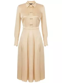 Elisabetta Franchi платье-рубашка из крепа, нейтральный цвет