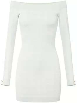 Elisabetta Franchi платье с жаккардовым логотипом, зеленый
