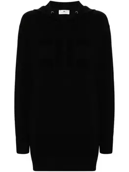 Elisabetta Franchi платье-толстовка с капюшоном, черный