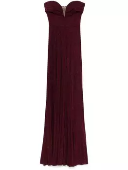 Elisabetta Franchi плиссированное платье макси, фиолетовый