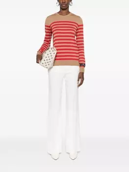 Elisabetta Franchi полосатый свитер, коричневый