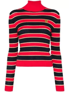 Elisabetta Franchi полосатый свитер с люрексом, красный
