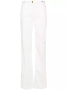 Elisabetta Franchi прямые джинсы с логотипом, белый