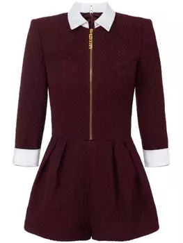 Elisabetta Franchi ромпер с узором в елочку, красный