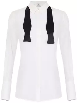 Elisabetta Franchi рубашка с бантом, белый