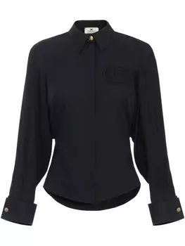 Elisabetta Franchi рубашка с вышивкой, черный