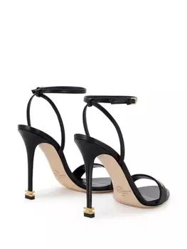 Elisabetta Franchi сандалии из кожи с логотипом, 100 мм, черный