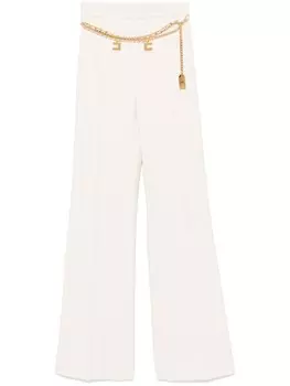 Elisabetta Franchi широкие брюки с поясом, серый