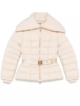 Elisabetta Franchi стеганый пуховик, нейтральный цвет