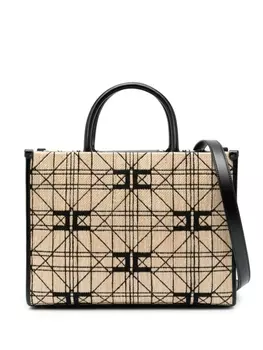Elisabetta Franchi сумка-тоут Raffia среднего размера, нейтральный цвет