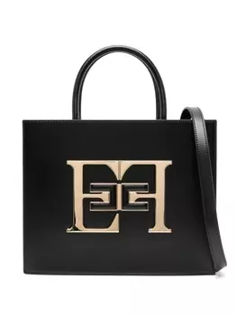 Elisabetta Franchi сумка-тоут среднего размера с логотипом, черный