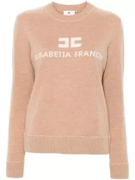 Elisabetta Franchi свитер с контрастным логотипом, коричневый