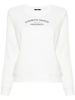 Elisabetta Franchi толстовка из джерси с логотипом, белый