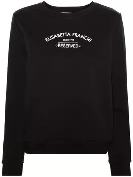 Elisabetta Franchi толстовка из джерси с логотипом, черный