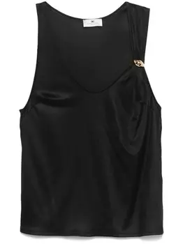 Elisabetta Franchi топ с брошью, черный