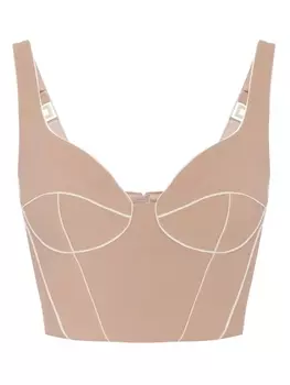 Elisabetta Franchi топ с контрастным кантом, розовый
