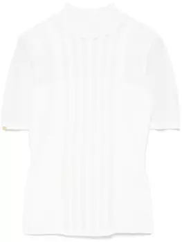 Elisabetta Franchi топ с высоким воротником, белый