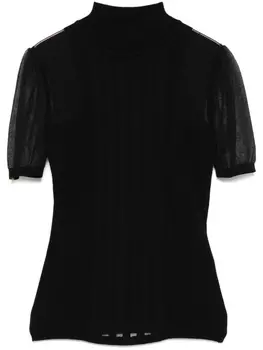 Elisabetta Franchi топ с высоким воротником, черный