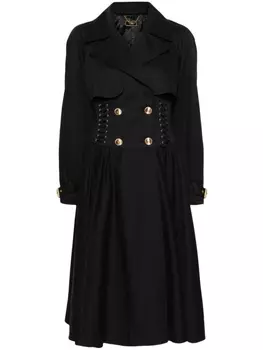 Elisabetta Franchi тренч с корсетом, черный
