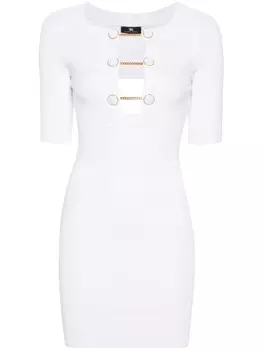 Elisabetta Franchi трикотажное платье мини, белый