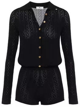 Elisabetta Franchi трикотажный комбинезон, черный