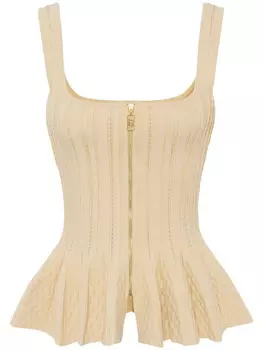 Elisabetta Franchi трикотажный топ с баской, нейтральный