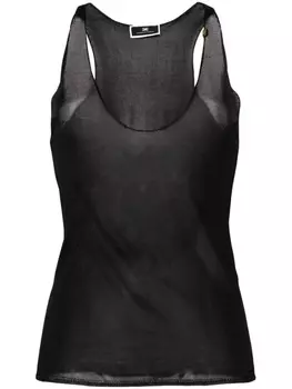 Elisabetta Franchi трикотажный топ с U-образным вырезом, черный