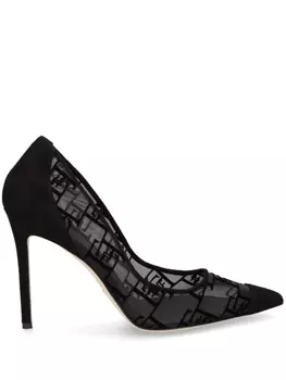 Elisabetta Franchi туфли-лодочки из тюля с логотипом, черный