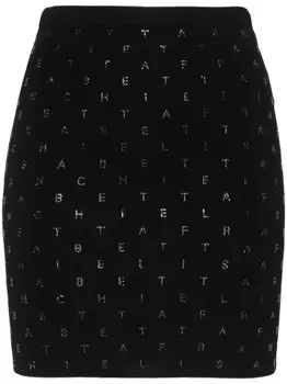 Elisabetta Franchi юбка мини с кристаллами, черный