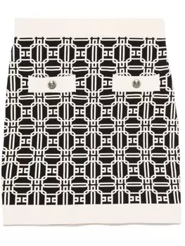 Elisabetta Franchi юбка мини с логотипом, серый