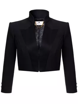 Elisabetta Franchi укороченная креповая куртка, черный