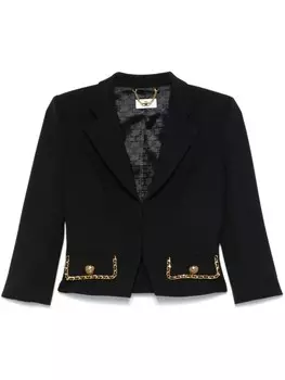 Elisabetta Franchi укороченный блейзер с цепочной отделкой, черный