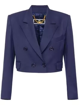 Elisabetta Franchi укороченный двубортный пиджак, синий