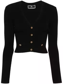 Elisabetta Franchi укороченный кардиган в рубчик, черный