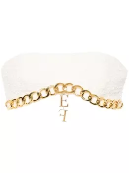 Elisabetta Franchi укороченный твидовый топ, белый