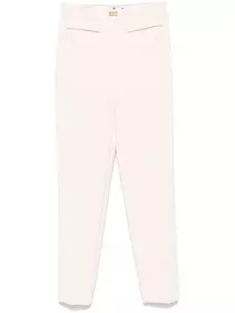 Elisabetta Franchi зауженные креповые брюки, нейтральный цвет