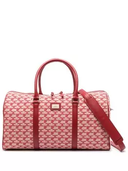 Elisabetta Franchi жаккардовая дорожная сумка с монограммой, розовый