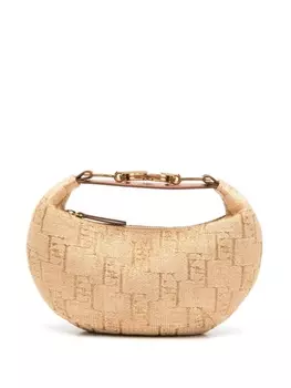 Elisabetta Franchi жаккардовая сумка-тоут с монограммой, серый