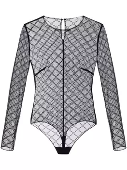 Elisabetta Franchi жаккардовое боди, черный