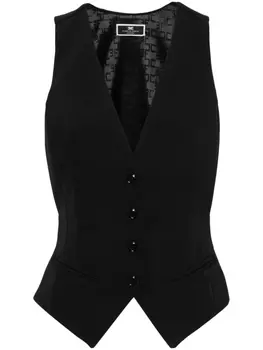 Elisabetta Franchi жилет с эластичным поясом, черный