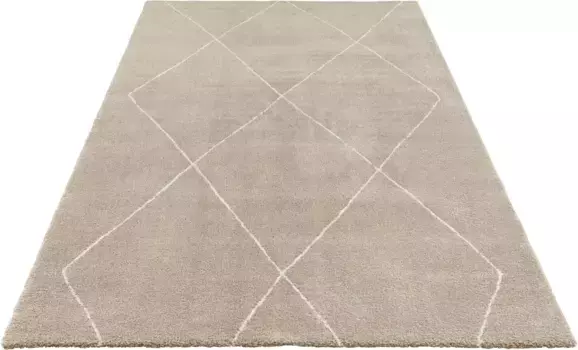 ELLE DECORATION Ковер "Масси", прямоугольный, короткий ворс, ковер, современный, Сканди, 3D эффект, гостиная, спальня 160х230 см, бежевый